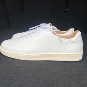 LUCA Terra Low Mens White Pebbled Leather Sneakers Made in Portugal 91904 Size 9